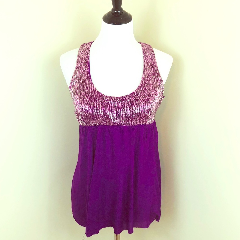 Purple beaded Racerback top